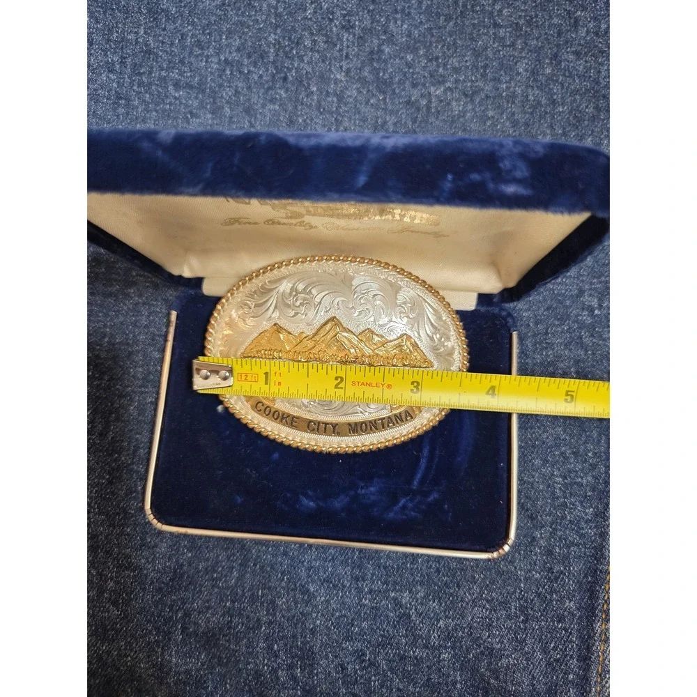 NWT Montana Silversmiths Cooke City 3D Mountain Belt Buckle - In Box
